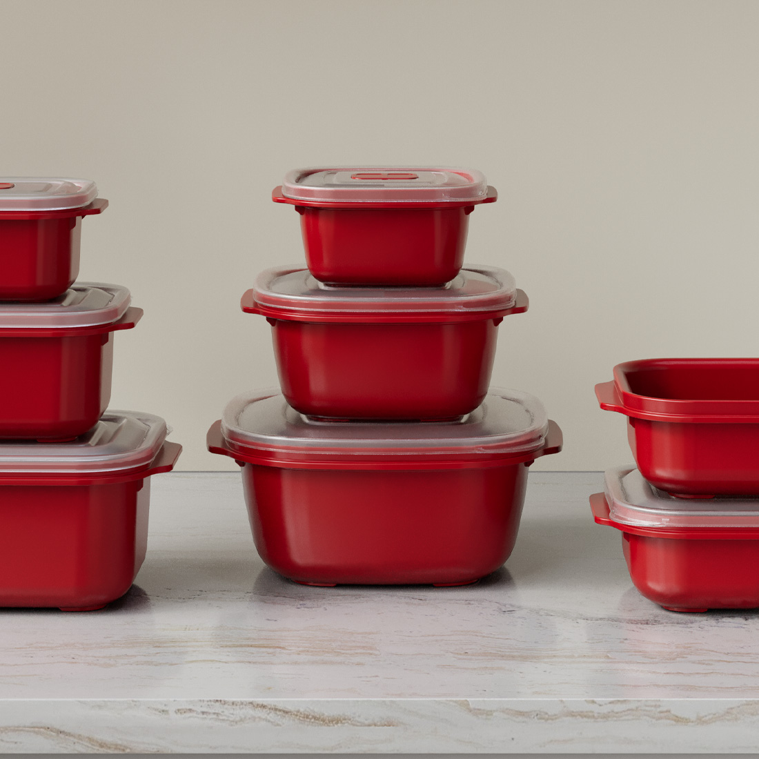 3 Parça Heat'n Go Kare Set ( 550 x 1100 x 2200 ml )