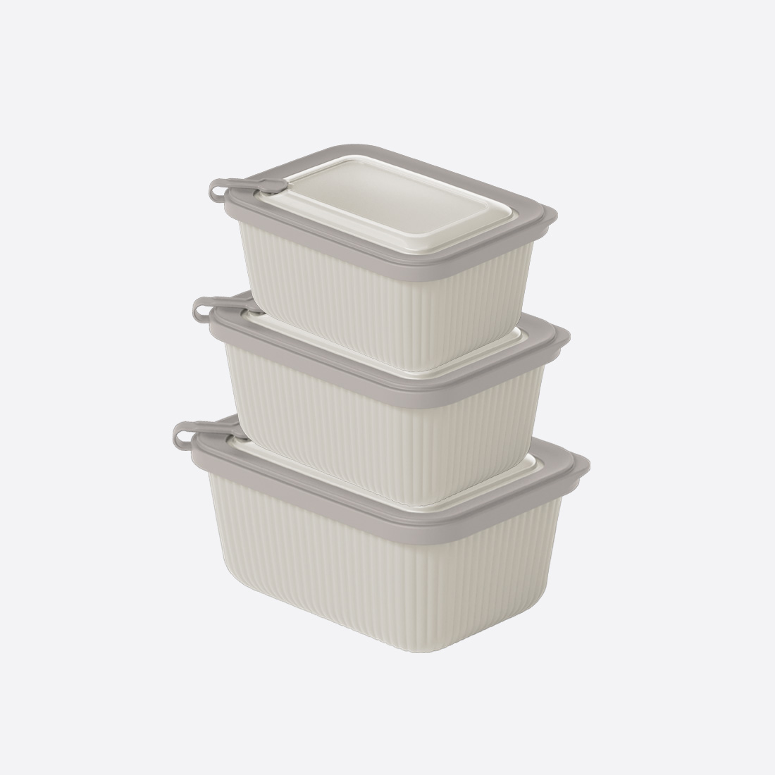 3 Parça MicroLine Dikdörtgen Set ( 600-1100-1800 ml )